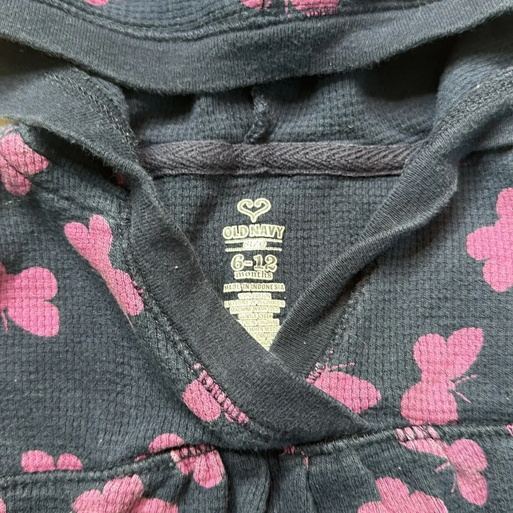 Old Navy Purple and White Hoodies for Cozy Comfort. Size 6-12 months. Butterfly
